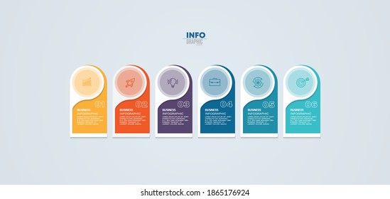 vector illustration Infographic design template with icons and 6 options or steps. Can be used for process, presentations, layout, banner,info graph.