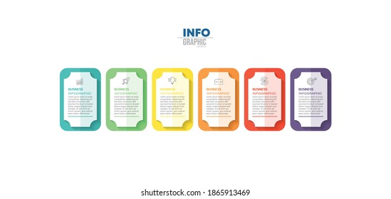 ilustración vectorial Plantilla de diseño infográfico con iconos y 6 opciones o pasos. Se puede usar para procesos, presentaciones, diseño, banner, gráfico de información.