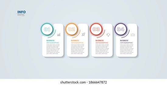 vector illustration Infographic design template with icons and 4 options or steps. Can be used for process, presentations, layout, banner,info graph.