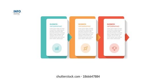 ilustración vectorial Plantilla de diseño infográfico con iconos y 3 opciones o pasos. Se puede usar para procesos, presentaciones, diseño, banner, gráfico de información.