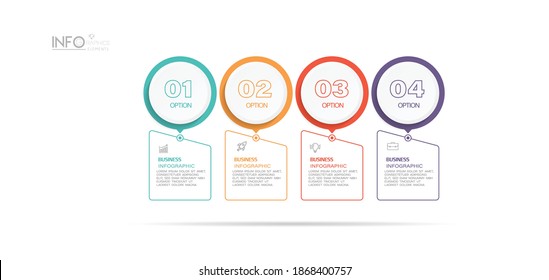 vector illustration Infographic design template with icons and 4 options or steps. Can be used for process, presentations, layout, banner,info graph.