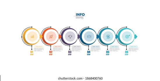 vector illustration Infographic design template with icons and 6 options or steps. Can be used for process, presentations, layout, banner,info graph.