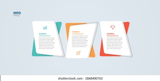 Vektorgrafik Infografische Design-Vorlage mit Symbolen und 3 Optionen oder Schritte. Kann für Prozess, Präsentationen, Layout, Banner, Infografik verwendet werden.