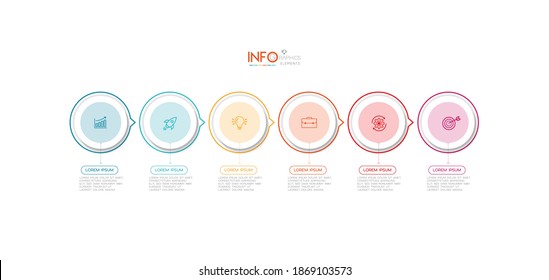 vector illustration Infographic design template with icons and 6 options or steps. Can be used for process, presentations, layout, banner,info graph.