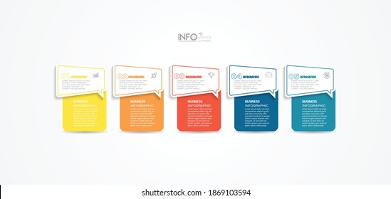 vector illustration Infographic design template with icons and 5 options or steps. Can be used for process, presentations, layout, banner,info graph.