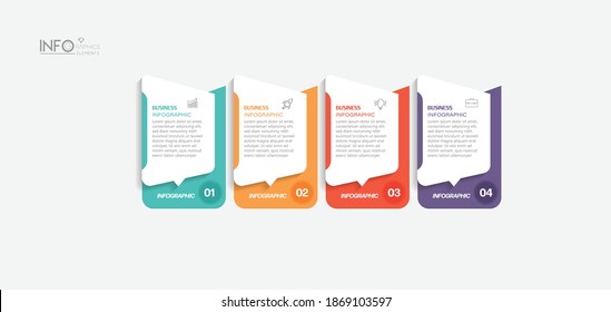 vector illustration Infographic design template with icons and 4 options or steps. Can be used for process, presentations, layout, banner,info graph.