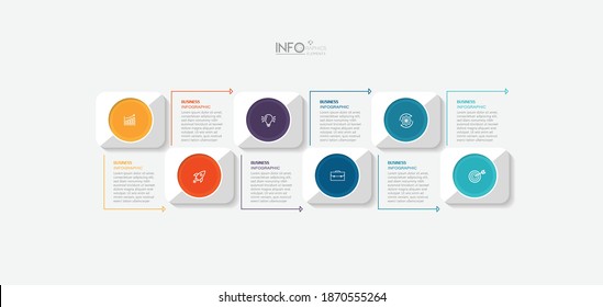 ilustración vectorial Plantilla de diseño infográfico con iconos y 6 opciones o pasos. Se puede usar para procesos, presentaciones, diseño, banner, gráfico de información.