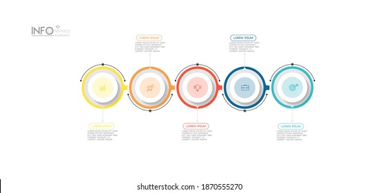 Vektorgrafik Infografische Design-Vorlage mit Symbolen und 5 Optionen oder Schritte. Kann für Prozess, Präsentationen, Layout, Banner, Infografik verwendet werden.