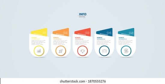 vector illustration Infographic design template with icons and 5 options or steps. Can be used for process, presentations, layout, banner,info graph.
