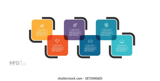 vector illustration Infographic design template with icons and 6 options or steps. Can be used for process, presentations, layout, banner,info graph.