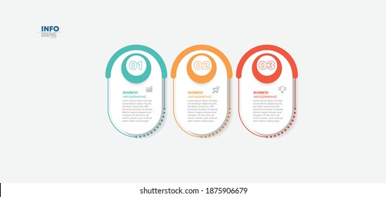 ilustración vectorial Plantilla de diseño infográfico con iconos y 3 opciones o pasos. Se puede usar para procesos, presentaciones, diseño, banner, gráfico de información.