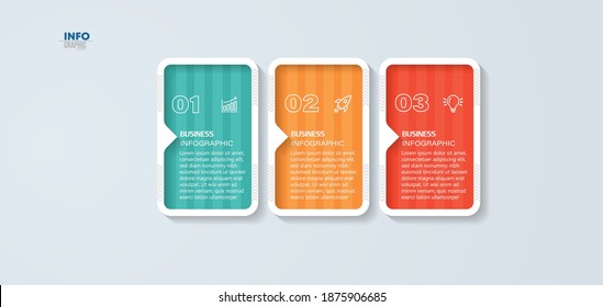 Vektorgrafik Infografische Design-Vorlage mit Symbolen und 3 Optionen oder Schritte. Kann für Prozess, Präsentationen, Layout, Banner, Infografik verwendet werden.
