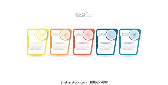 vector illustration Infographic design template with icons and 5 options or steps. Can be used for process, presentations, layout, banner,info graph.