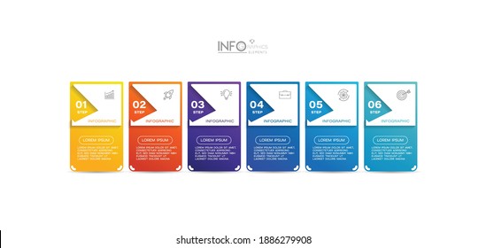vector illustration Infographic design template with icons and 6 options or steps. Can be used for process, presentations, layout, banner,info graph.