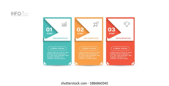 vector illustration Infographic design template with icons and 3 options or steps. Can be used for process, presentations, layout, banner,info graph.