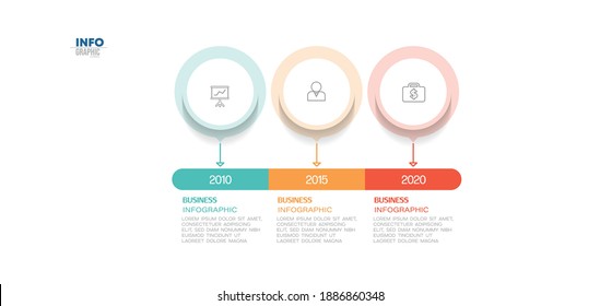 ilustración vectorial Plantilla de diseño infográfico con iconos y 3 opciones o pasos. Se puede usar para procesos, presentaciones, diseño, banner, gráfico de información.