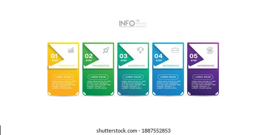 vector illustration Infographic design template with icons and 5 options or steps. Can be used for process, presentations, layout, banner,info graph.