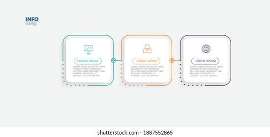 vector illustration Infographic design template with icons and 3 options or steps. Can be used for process, presentations, layout, banner,info graph.