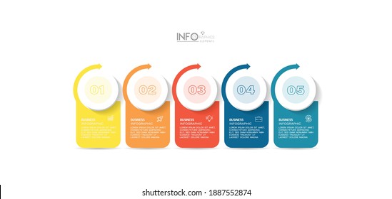 vector illustration Infographic design template with icons and 5 options or steps. Can be used for process, presentations, layout, banner,info graph.