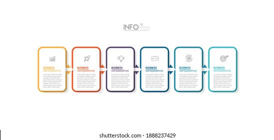 vector illustration Infographic design template with icons and 6 options or steps. Can be used for process, presentations, layout, banner,info graph.