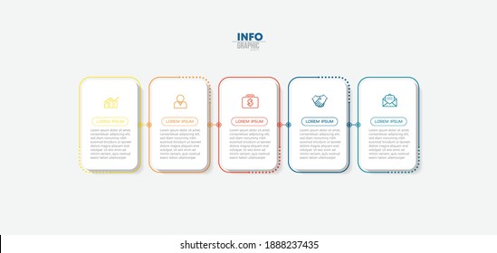 vector illustration Infographic design template with icons and 5 options or steps. Can be used for process, presentations, layout, banner,info graph.