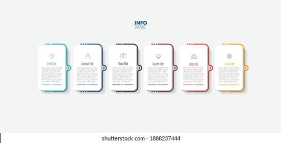 vector illustration Infographic design template with icons and 6 options or steps. Can be used for process, presentations, layout, banner,info graph.