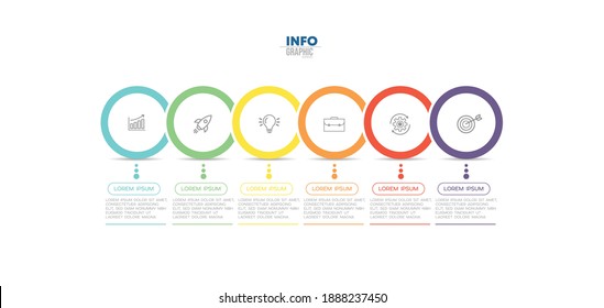 vector illustration Infographic design template with icons and 6 options or steps. Can be used for process, presentations, layout, banner,info graph.