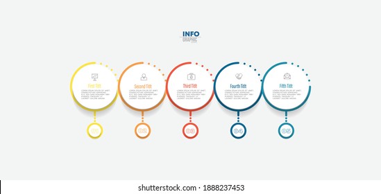 vector illustration Infographic design template with icons and 5 options or steps. Can be used for process, presentations, layout, banner,info graph.