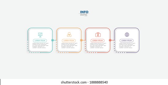 vector illustration Infographic design template with icons and 4 options or steps. Can be used for process, presentations, layout, banner,info graph.