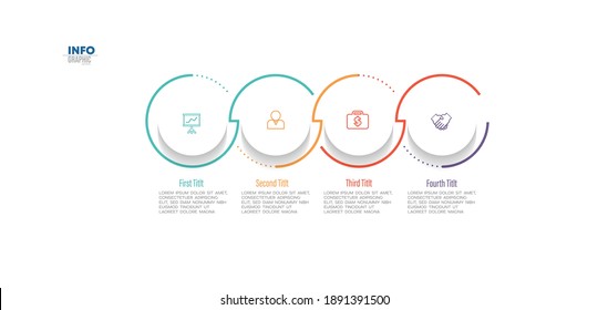 vector illustration Infographic design template with icons and 4 options or steps. Can be used for process, presentations, layout, banner,info graph.