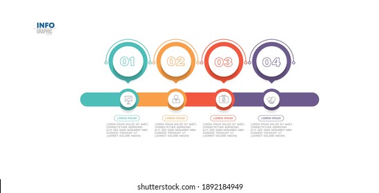 vector illustration Infographic design template with icons and 4 options or steps. Can be used for process, presentations, layout, banner,info graph.