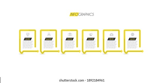 vector illustration Infographic design template with icons and 6 options or steps. Can be used for process, presentations, layout, banner,info graph.