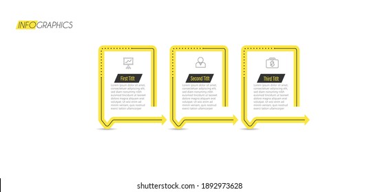 Vektorgrafik Infografische Design-Vorlage mit Symbolen und 3 Optionen oder Schritte. Kann für Prozess, Präsentationen, Layout, Banner, Infografik verwendet werden.
