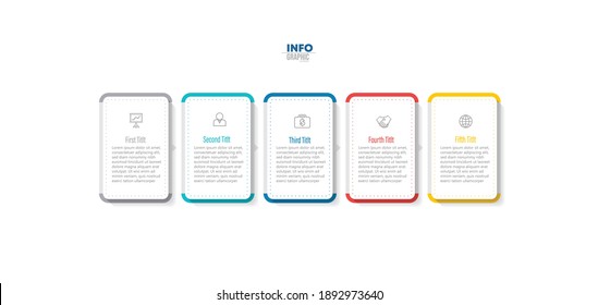 vector illustration Infographic design template with icons and 5 options or steps. Can be used for process, presentations, layout, banner,info graph.