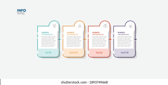 vector illustration Infographic design template with icons and 4 options or steps. Can be used for process, presentations, layout, banner,info graph.