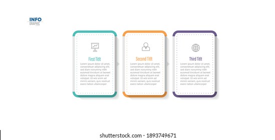 vector illustration Infographic design template with icons and 3 options or steps. Can be used for process, presentations, layout, banner,info graph.