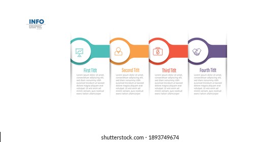 vector illustration Infographic design template with icons and 4 options or steps. Can be used for process, presentations, layout, banner,info graph.