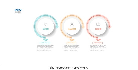 vector illustration Infographic design template with icons and 3 options or steps. Can be used for process, presentations, layout, banner,info graph.