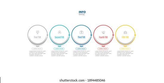 vector illustration Infographic design template with icons and 5 options or steps. Can be used for process, presentations, layout, banner,info graph.
