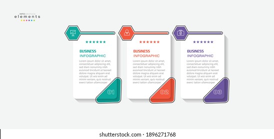ilustración vectorial Plantilla de diseño infográfico con iconos y 3 opciones o pasos. Se puede usar para procesos, presentaciones, diseño, banner, gráfico de información.