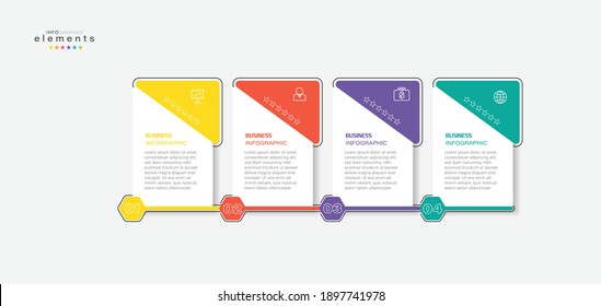 vector illustration Infographic design template with icons and 4 options or steps. Can be used for process, presentations, layout, banner,info graph.