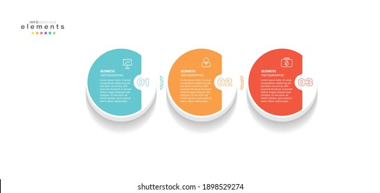 ilustración vectorial Plantilla de diseño infográfico con iconos y 3 opciones o pasos. Se puede usar para procesos, presentaciones, diseño, banner, gráfico de información.
