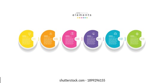 vector illustration Infographic design template with icons and 6 options or steps. Can be used for process, presentations, layout, banner,info graph.
