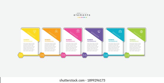 vector illustration Infographic design template with icons and 6 options or steps. Can be used for process, presentations, layout, banner,info graph.