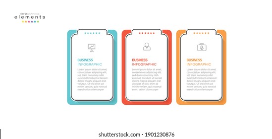 Vektorgrafik Infografische Design-Vorlage mit Symbolen und 3 Optionen oder Schritte. Kann für Prozess, Präsentationen, Layout, Banner, Infografik verwendet werden.