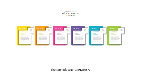 vector illustration Infographic design template with icons and 6 options or steps. Can be used for process, presentations, layout, banner,info graph.