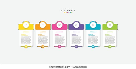 vector illustration Infographic design template with icons and 6 options or steps. Can be used for process, presentations, layout, banner,info graph.