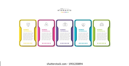 vector illustration Infographic design template with icons and 5 options or steps. Can be used for process, presentations, layout, banner,info graph.