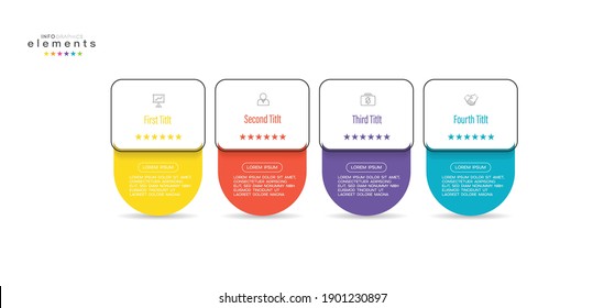 vector illustration Infographic design template with icons and 4 options or steps. Can be used for process, presentations, layout, banner,info graph.