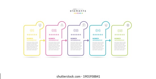 vector illustration Infographic design template with icons and 5 options or steps. Can be used for process, presentations, layout, banner,info graph.